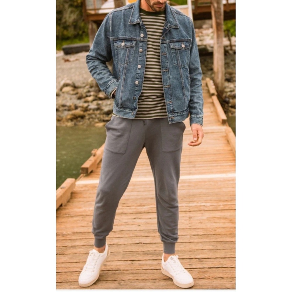 Warp + Weft Jean Trucker Jacket Denim Sea Seattle Scout Blue SM Copper Unisex - Picture 3 of 16